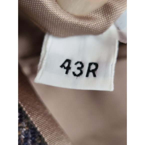 Austin Reed Men's (43R) Blue, Black, Olive Wool Sports Coat Jacket, Made in USA - Picture 13 of 16